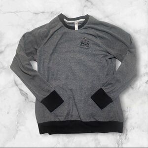 Womens Adidas Long Sleeve BethPage Black 2019 PGA Tour Gray Crewneck Sweater | L